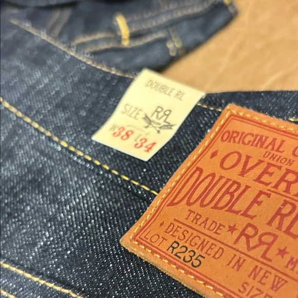 Ralph Lauren Double RL Indigo Relaxed Jeans 16% wool cotton straight leg - Picture 15 of 16